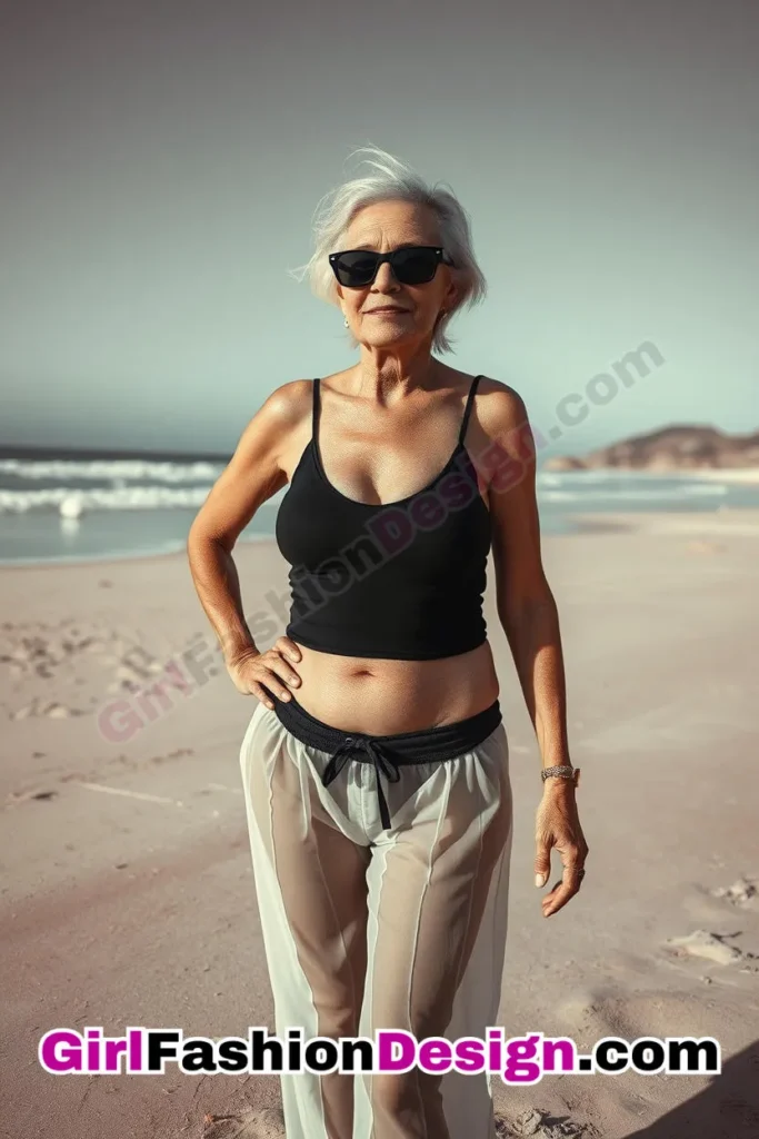 7. Black Tankini & Sheer Pants - 24 Best Beachwear Outfits for Women Over 50 Trending Perfect 50s-Inspired Look (3).jpg