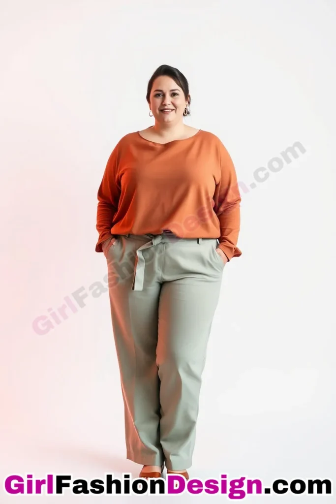 8. Linen Trousers with Boatneck Top - 21 Best Plus-Size Office Outfits for Summer Stay Stylish Comfortable in Business Casual (1).jpg