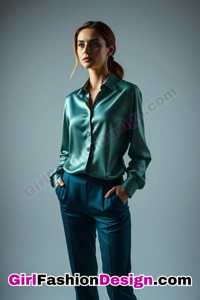 8. Organic Silk Blouse with Straight-Leg Slacks - 21 Best Eco-Friendly Business Casual Outfits for Women Stylish Sustainable Office Wear Ideas (3).jpg