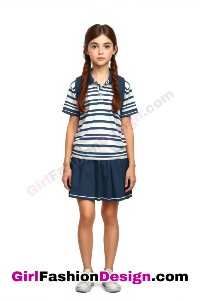 8. Striped Polo & Tennis Skirt - 25 Best Trendy Spring School Outfits for Teen Girls Dress to Impress This Season (1).jpg