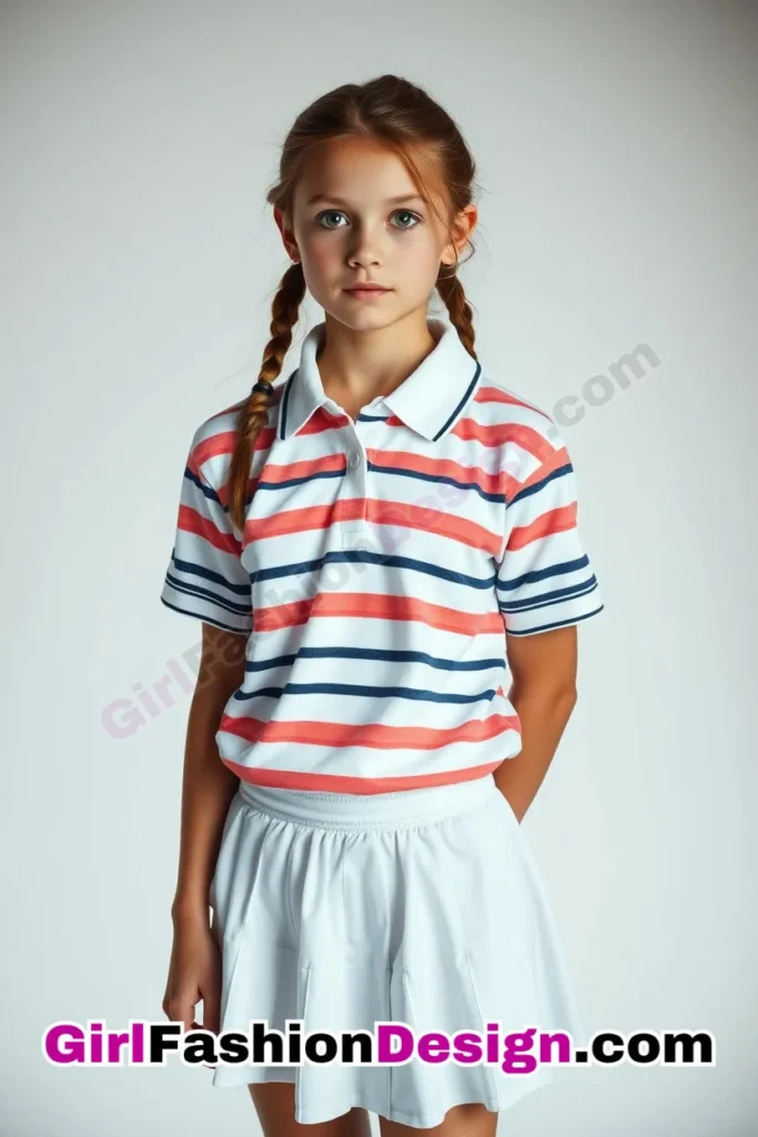 8. Striped Polo & Tennis Skirt - 25 Best Trendy Spring School Outfits for Teen Girls Dress to Impress This Season (2).jpg