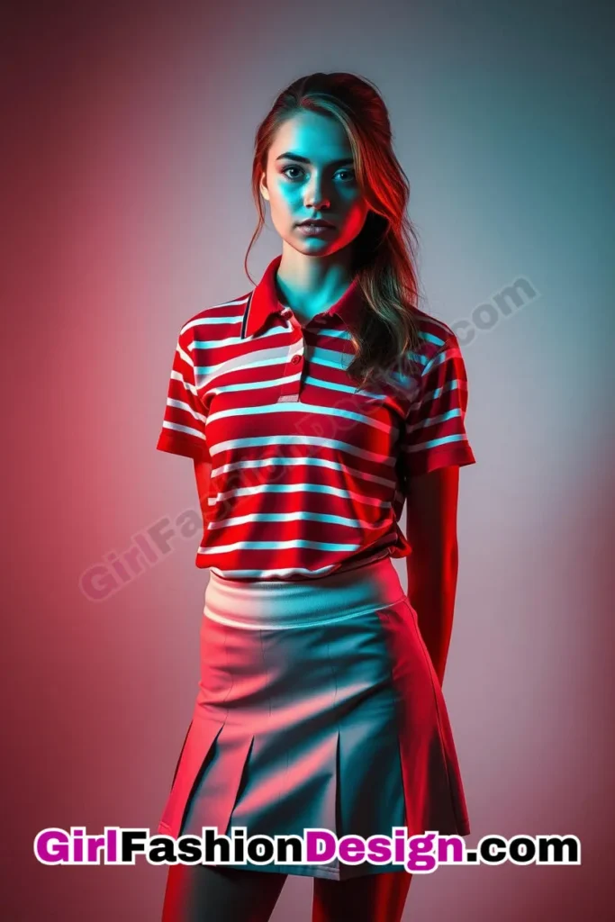 8. Striped Polo & Tennis Skirt - 25 Best Trendy Spring School Outfits for Teen Girls Dress to Impress This Season (5).jpg