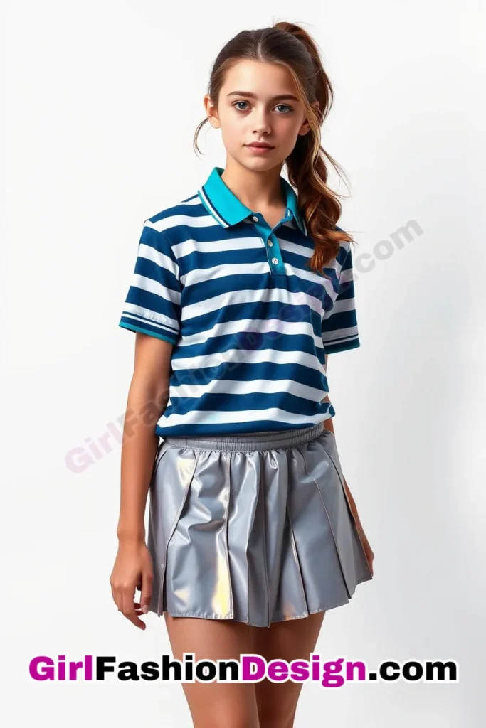 8. Striped Polo & Tennis Skirt - 25 Best Trendy Spring School Outfits for Teen Girls Dress to Impress This Season (7).jpg