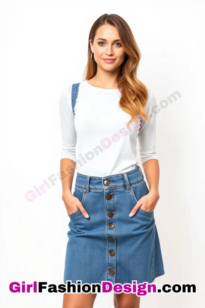 9. Button-Front Detail - 21 Effortlessly Cool Jean Skirt Styles for Every Occasion (2)