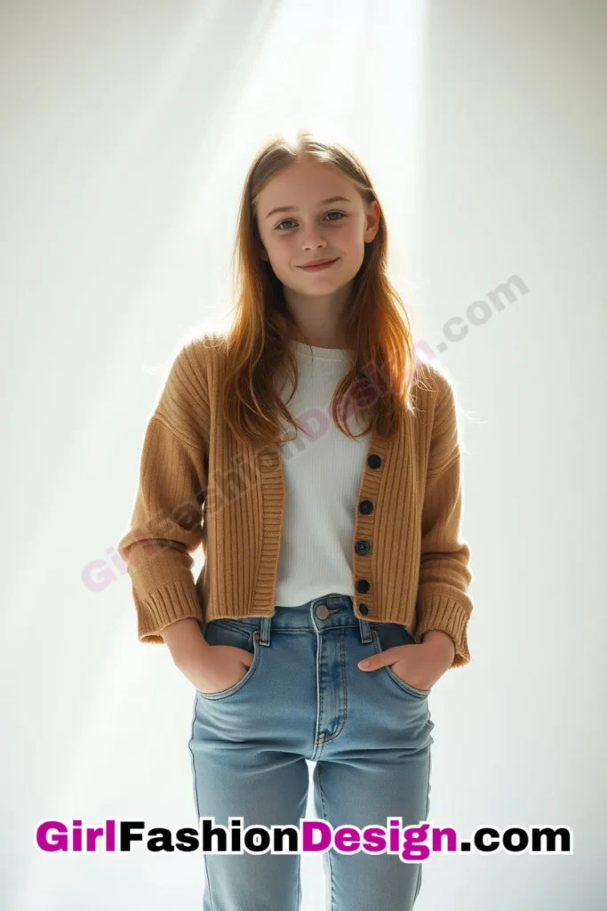 9. Cropped Cardigan with Straight Jeans - 25 Best Trendy Spring School Outfits for Teen Girls Dress to Impress This Season (4).jpg