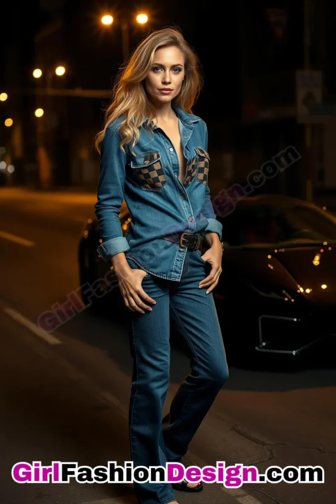 9. Patchwork Denim Shirt with Straight-Leg Jeans for Women (1).jpg